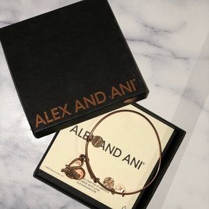 new alex and ani rose gold rustic love bracelet